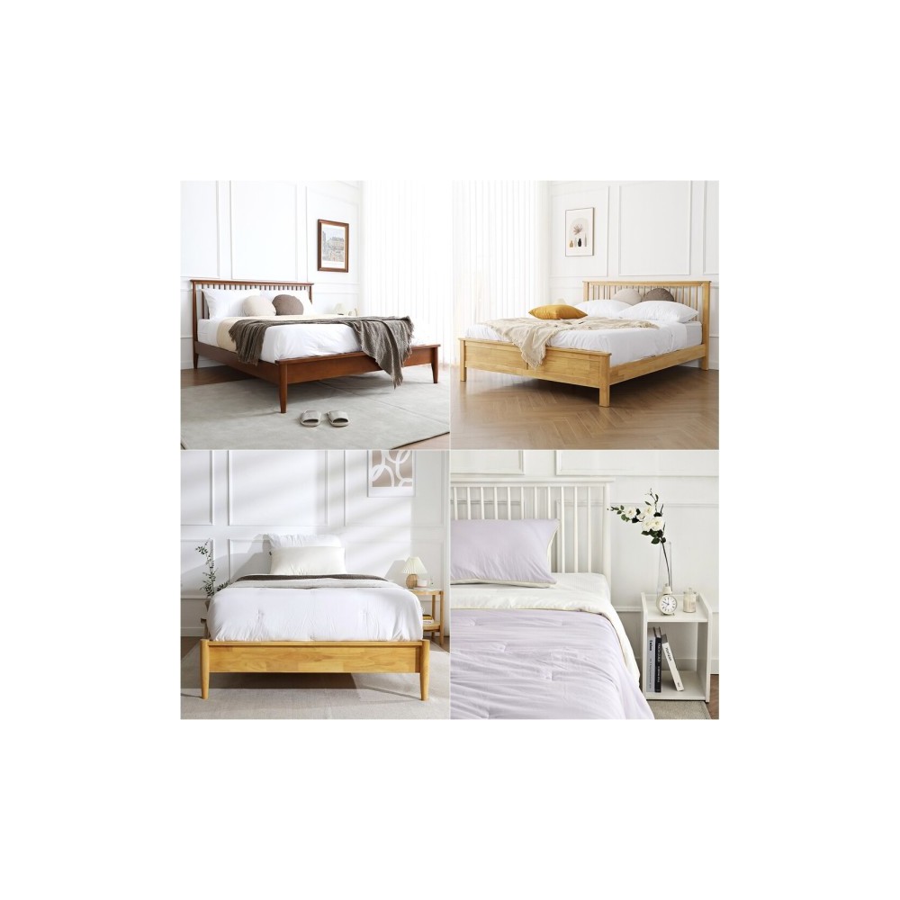 센토 고무나무 원목 침대 프레임 4종 SS/Q 3colors