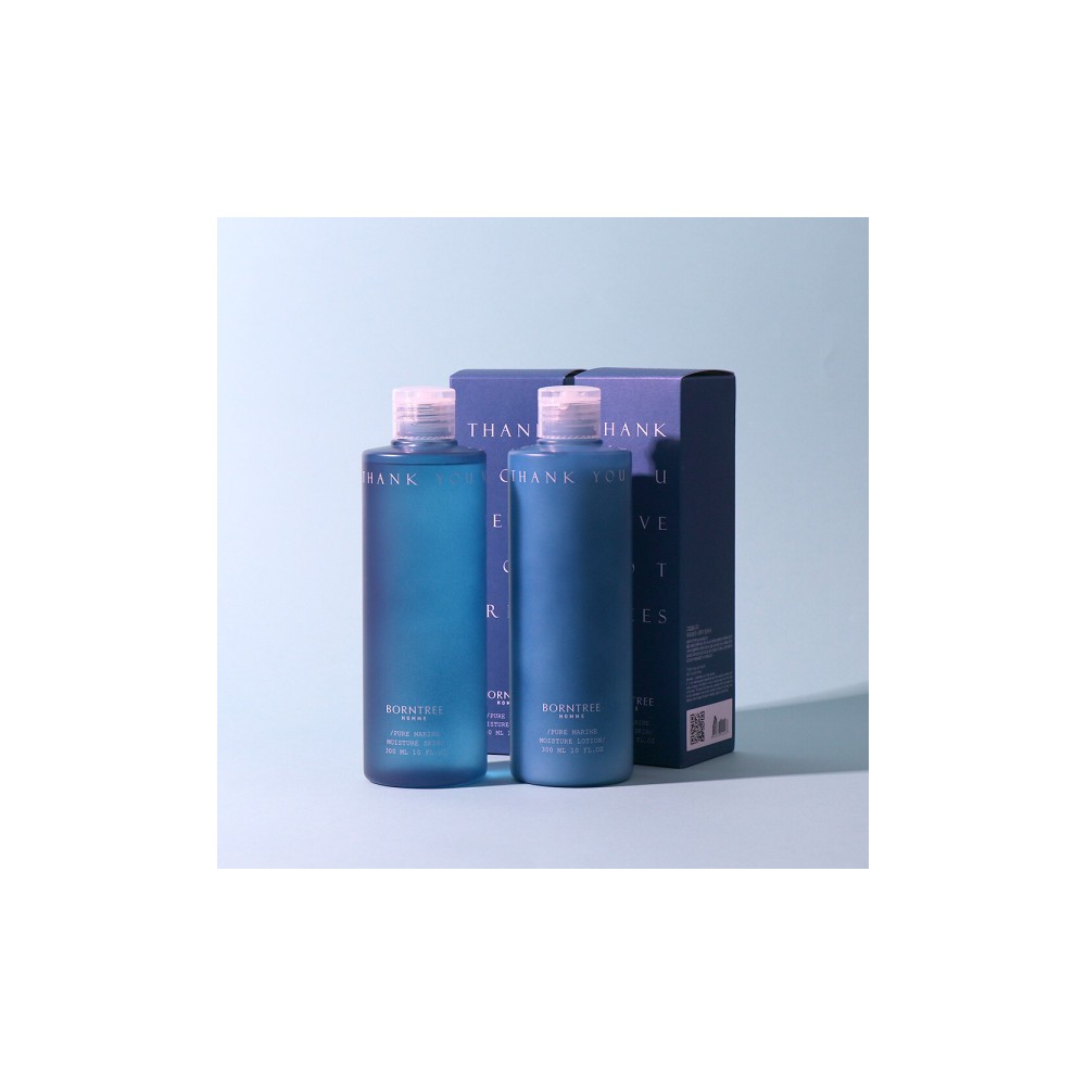 퓨어마린 남성화장품 남자스킨300ml + 로션300ml 2종세트/히알루론산 6천배 수분보습 미백주름 성분추가