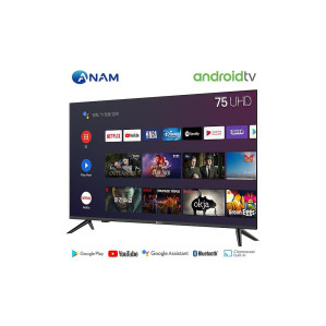 아남 AMG-7500BS 189cm(75인치) 구글 안드로이드 TV 스탠드형 TV 사운드바패키지